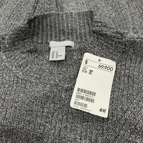 H&M Grey Cabled Mock Turtleneck  Sweater Women  XL - Picture 5 of 6